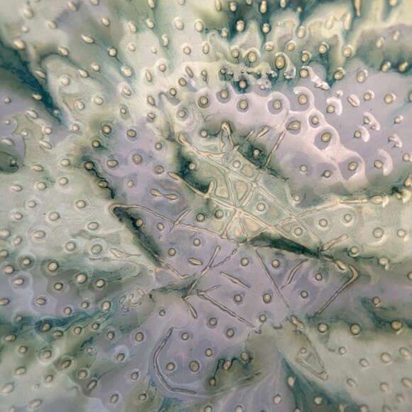 Handmade Large Blue Swirl Pottery Bowl - Picture 2 of 5